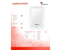 ADATA HV300 2TB USB 3.2 Gen. 1 Biały - 1141724 - zdjęcie 4